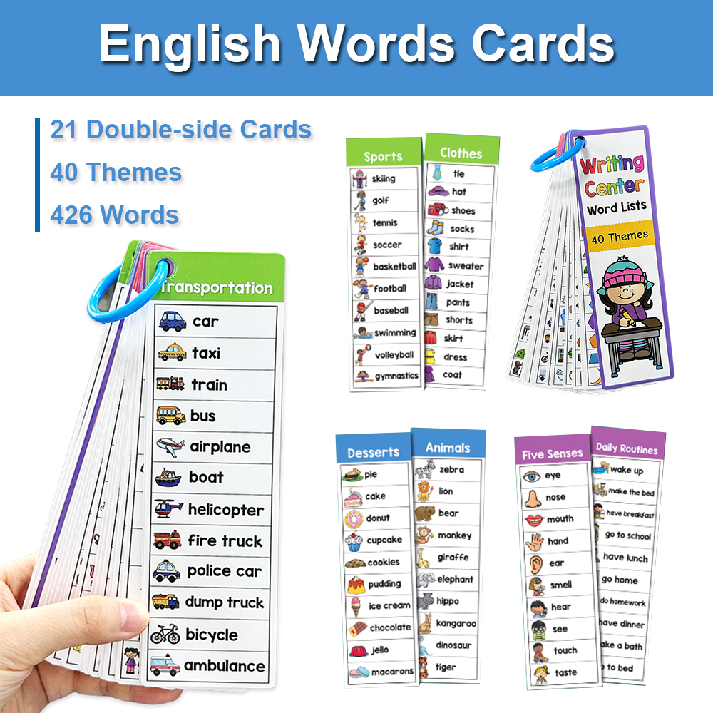 Kids Toys List - Kids Montessori English Word Lists Cards