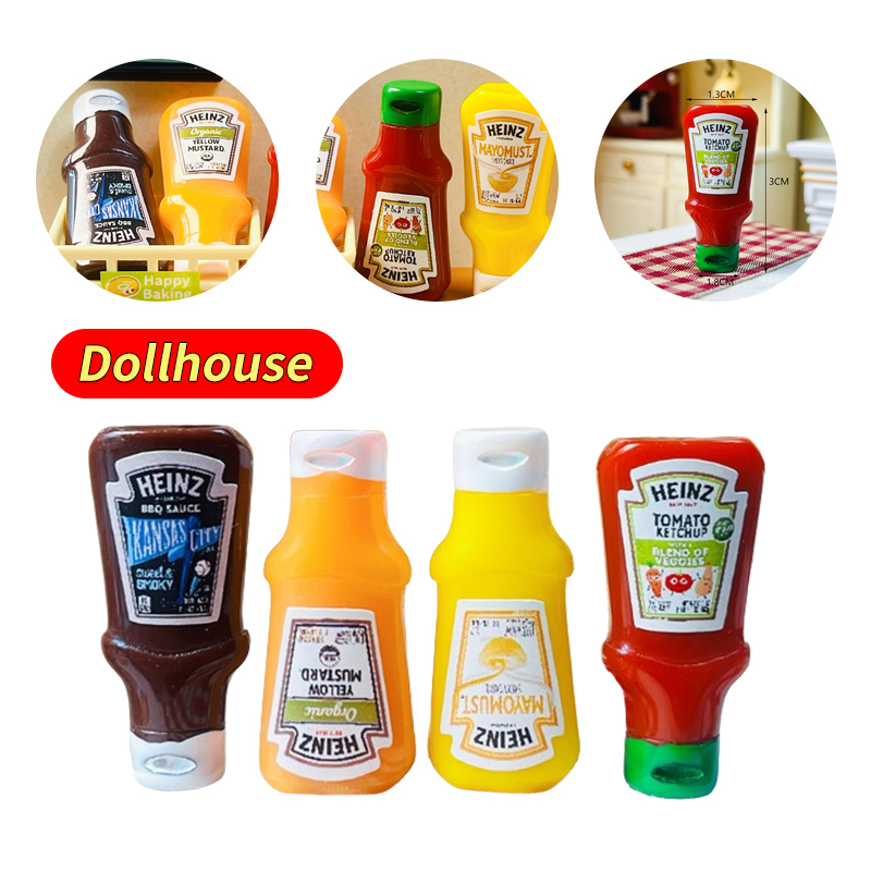 Kids Toys Idea - 4Pcs Dollhouse Miniature Strawberry Sauce Jam