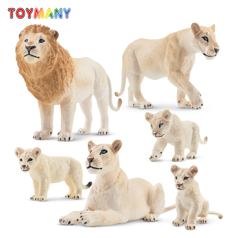 6Pcs Simulation White Lion Fam - đánh giá và giá Kids Toys Latest