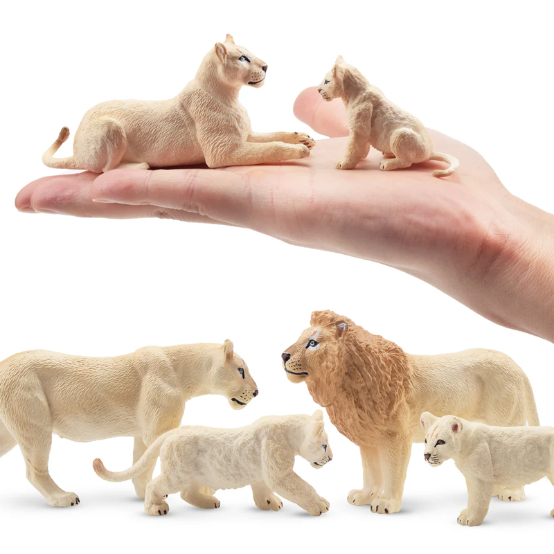 6Pcs Simulation White Lion Fam - đánh giá và giá Kids Toys Latest